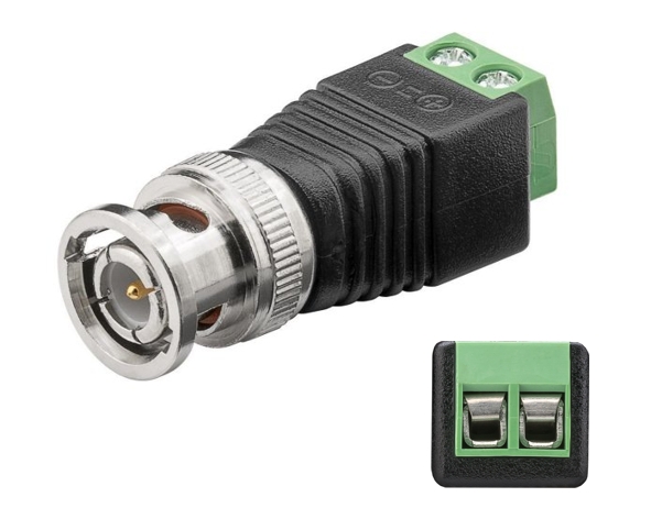 BNC Stecker schraubbar auf Klemme 2Draht Adapter