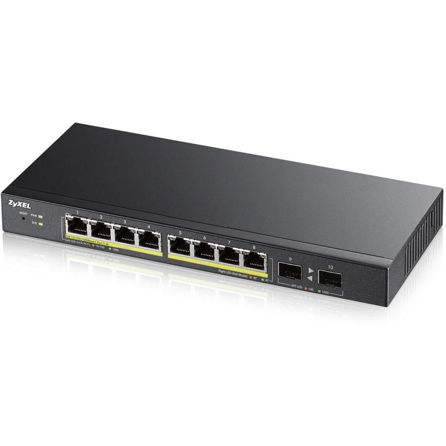 LAN RJ45 PoE Switch 10Port davon 8xPoE 10-100-1000Mbit Gigabit Managed